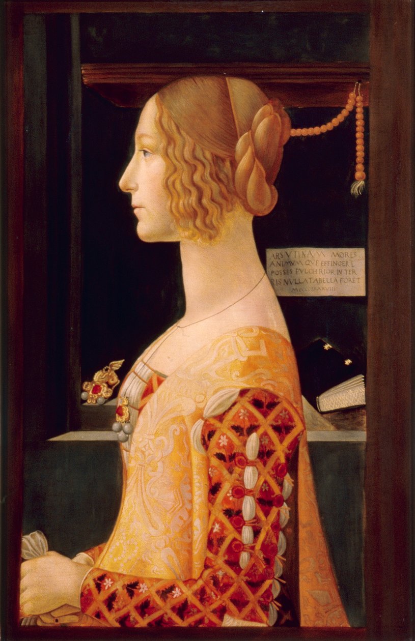 Portret Giovanny Tornabuoni, ok. 1899 (olej na płycie) autorstwa Domenico (after) Ghirlandaio
