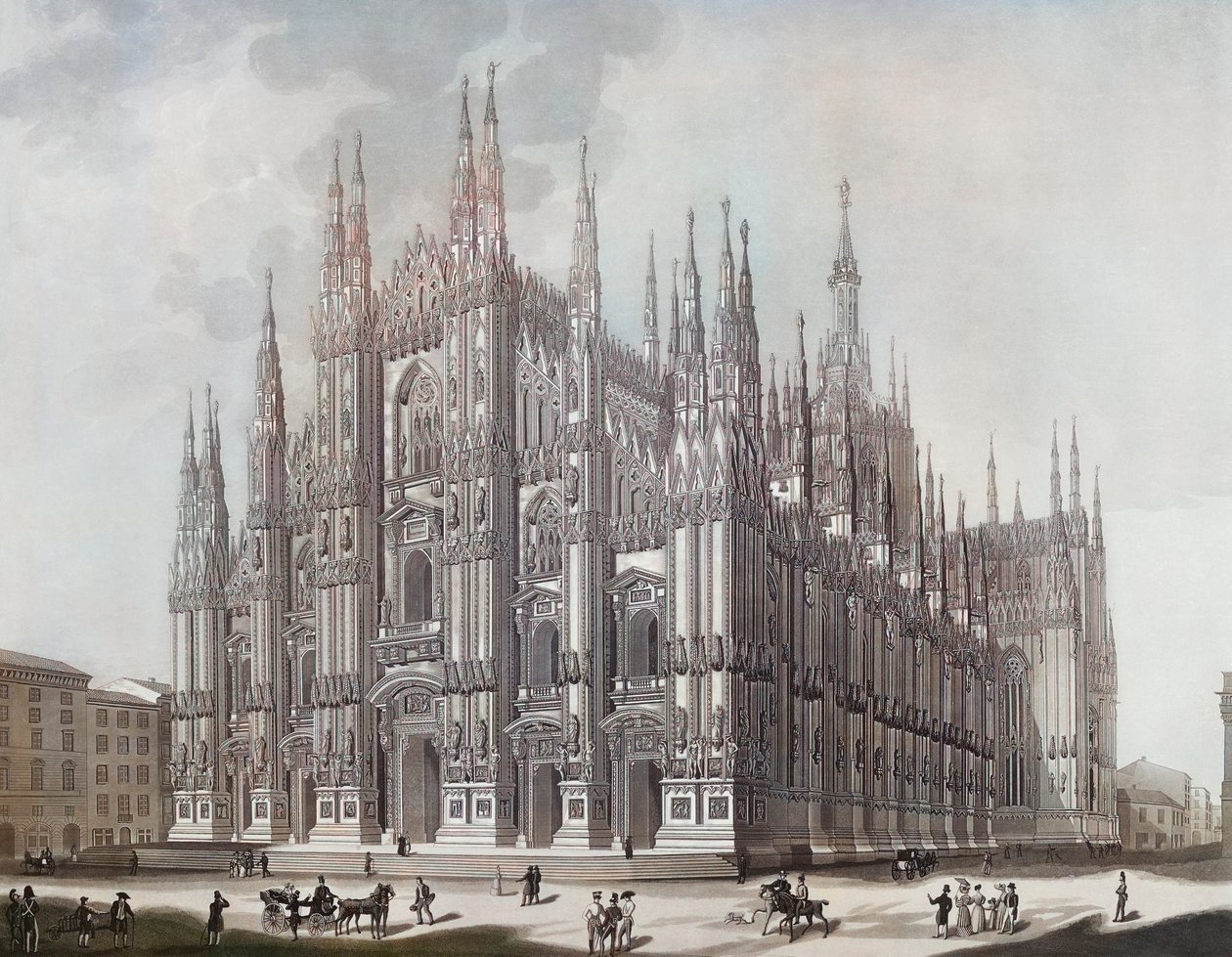 Duomo, czyli katedra w Mediolanie (w druku) autorstwa Domenico (after) Landini