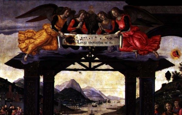Pokłon Trzech Króli, 1488 (tempera na desce) (detal z 120249) autorstwa Domenico Ghirlandaio