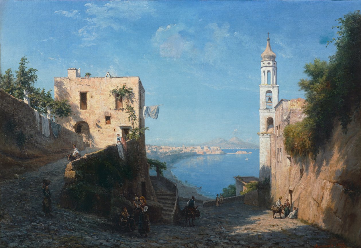 Widok na Posillipo z kościoła św. Anny autorstwa Domenico Ammirato