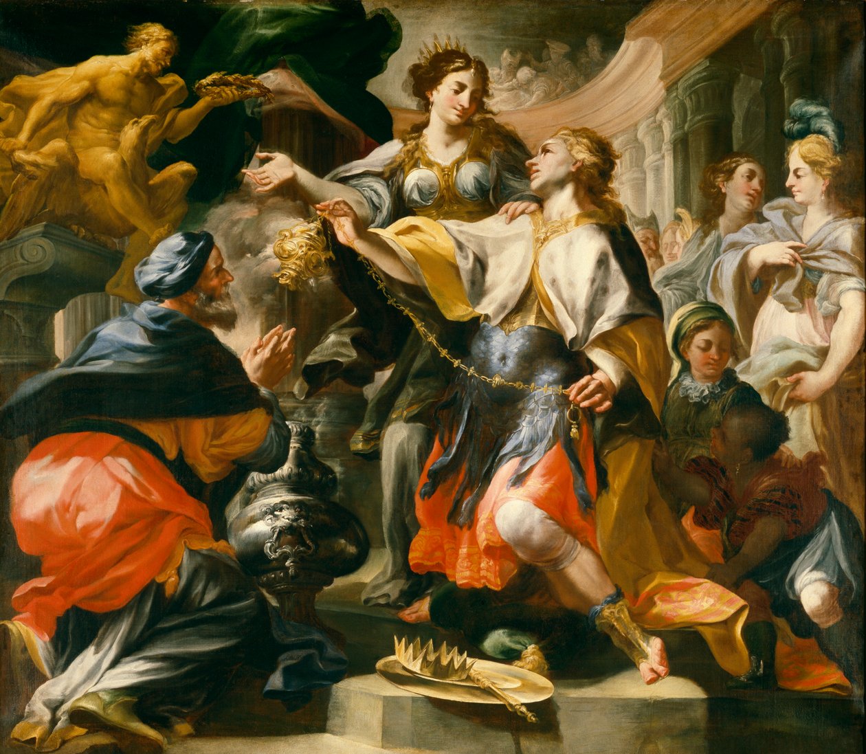 Salomon czczący pogańskich bogów, c.16951700 autorstwa Domenico Antonio Vaccaro