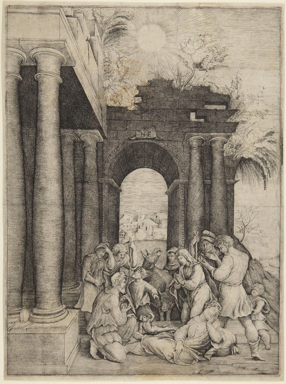 Adoracja pasterzy autorstwa Domenico Beccafumi