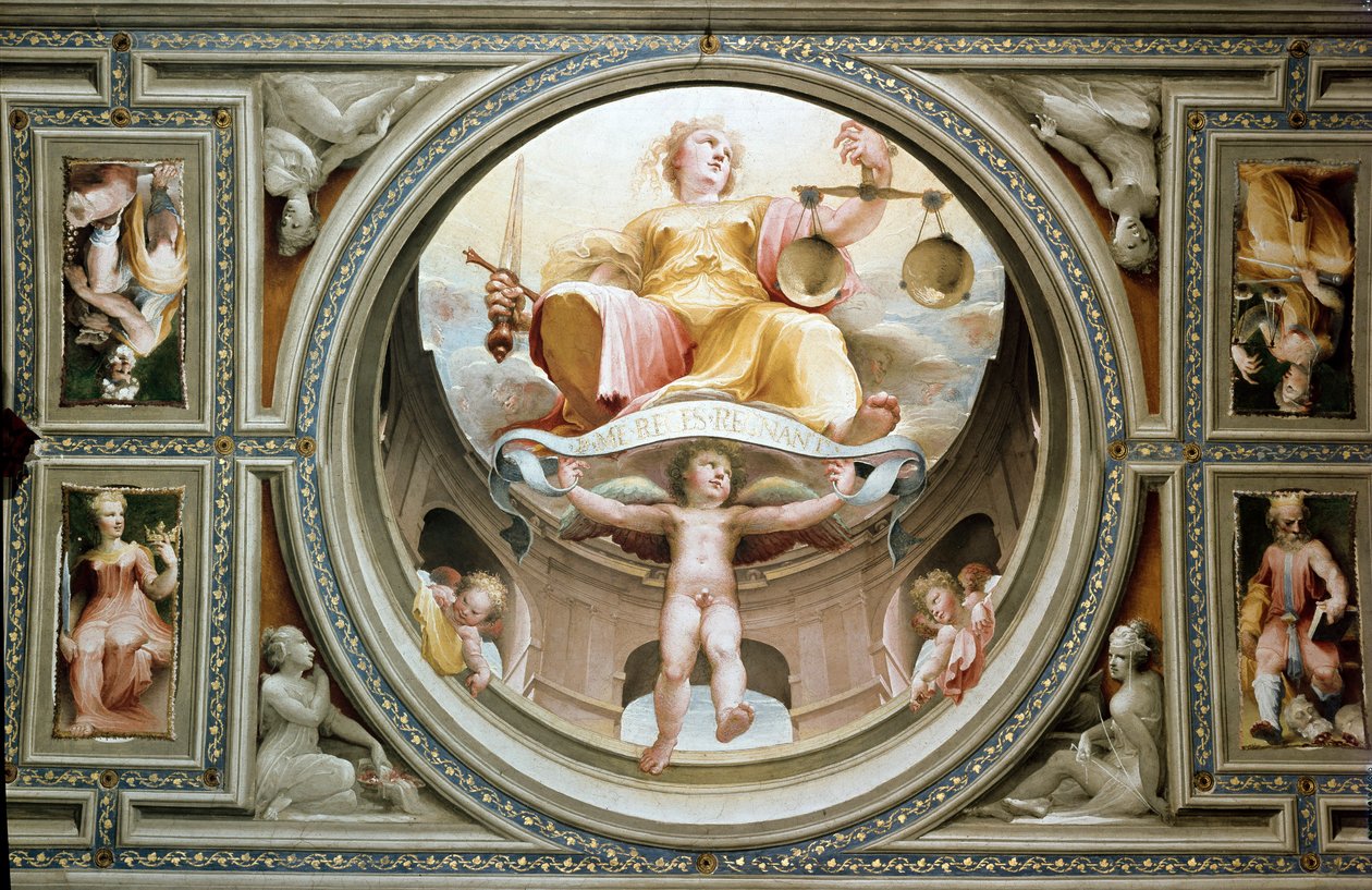 Alegoria sprawiedliwości. Obraz Domenico Beccafumi (1486-1551) autorstwa Domenico Beccafumi