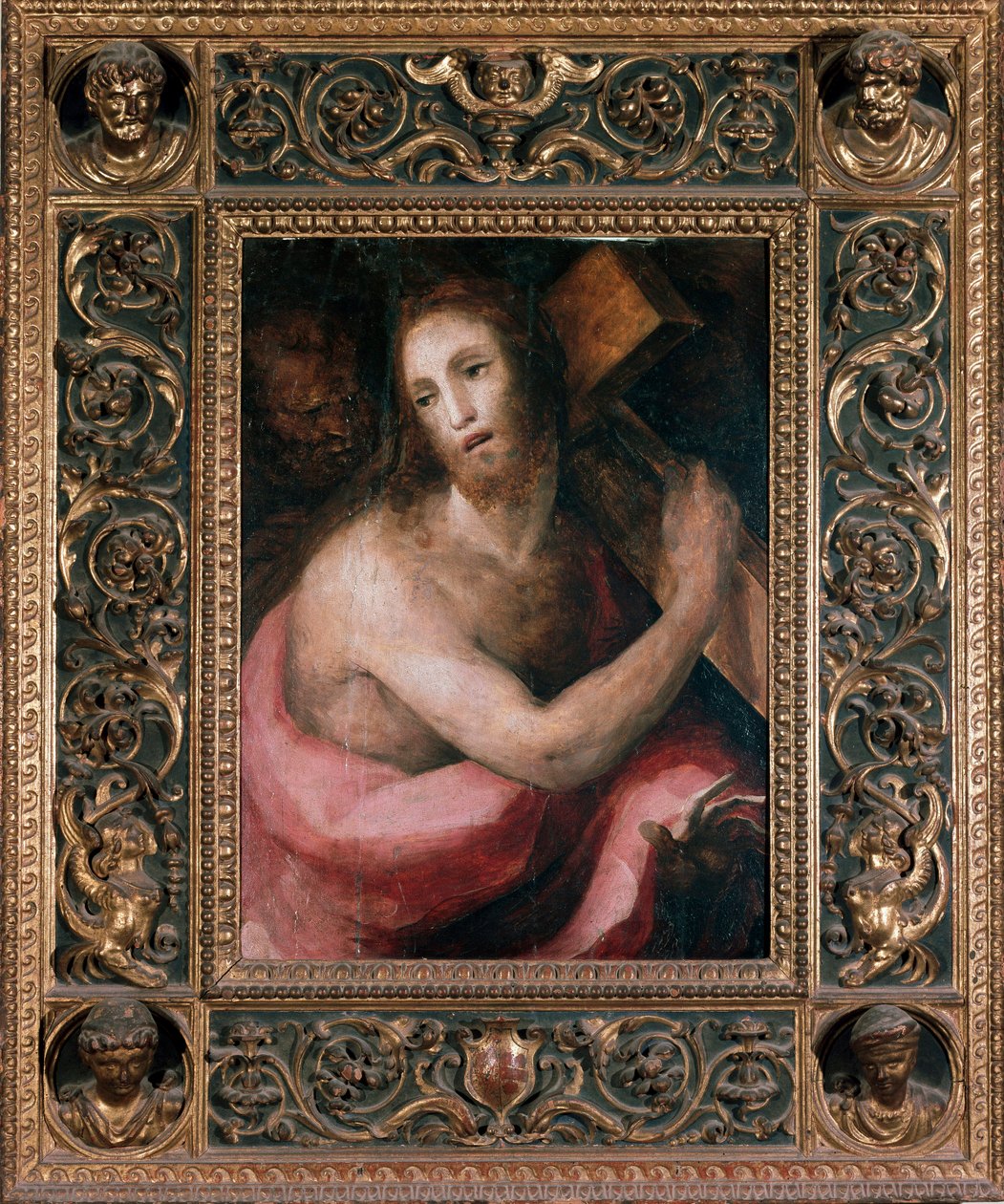 Ecce wesoły. Chrystus niosący krzyż. Obraz Domenico Beccafumi (1486-1551), około 1540 r. Napój. Wymiary: 75x75cm. Siena (Siena), Muzeum Metropolitan Opera autorstwa Domenico Beccafumi