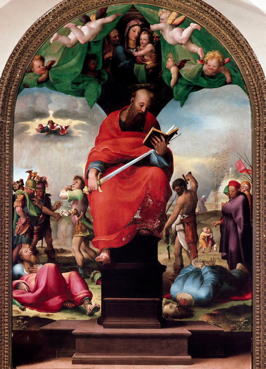 Przedstawienie św. Pawła na tronie Obraz Domenico Beccafumi (1486-1551) ok. 1515 r. Słońce. 2,3x1,5 m Siena, museo dell
