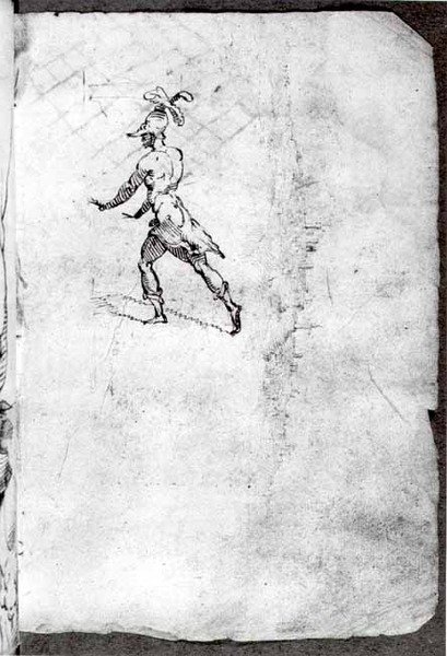Szkic wojownika (pióro i atrament) (zdjęcie czarno-białe) autorstwa Domenico Beccafumi