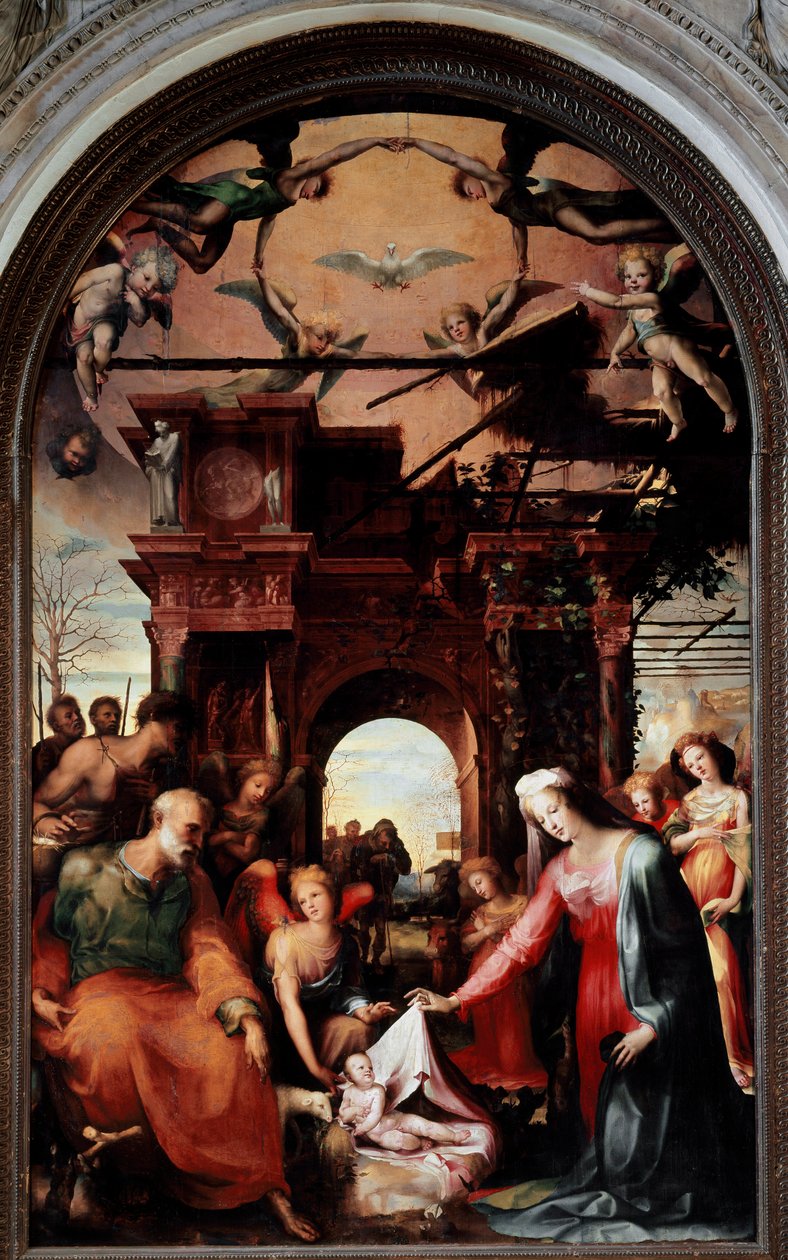 Narodzenie Chrystusa. Obraz Domenico Beccafumi (1486-1551) autorstwa Domenico Beccafumi