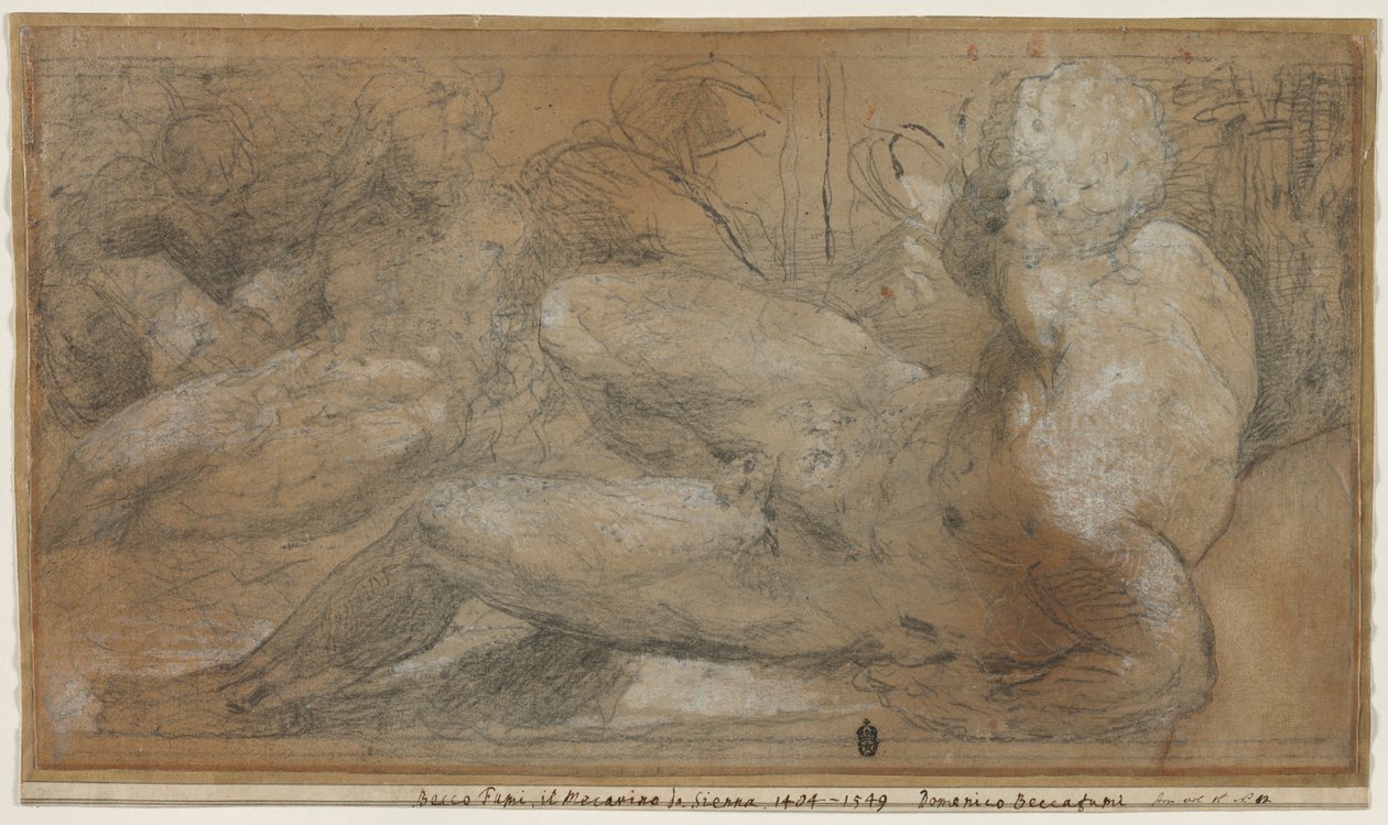 Trzy akty męskie, c. 1540-1547. autorstwa Domenico Beccafumi
