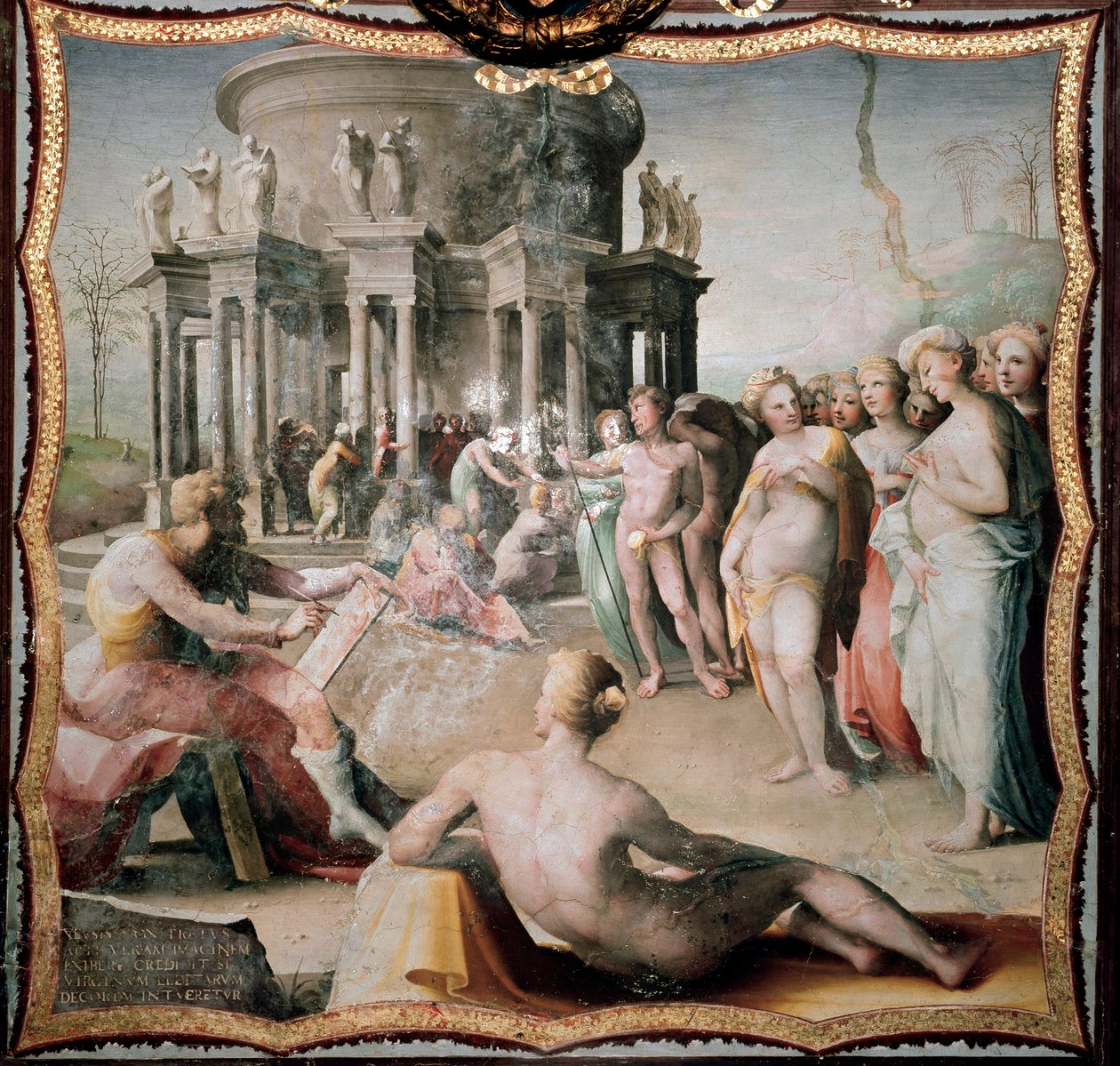 Zeuxis (lub Zeuxippos, grecki malarz Heraklei, 464-398 pne) namalował portret Heleny do świątyni Hery w Crotone. Obraz Domenico Beccafumi (1486-1551) autorstwa Domenico Beccafumi