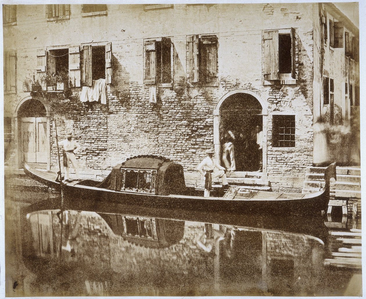 Gondola w Wenecji, ok.1855 autorstwa Domenico Bresolin