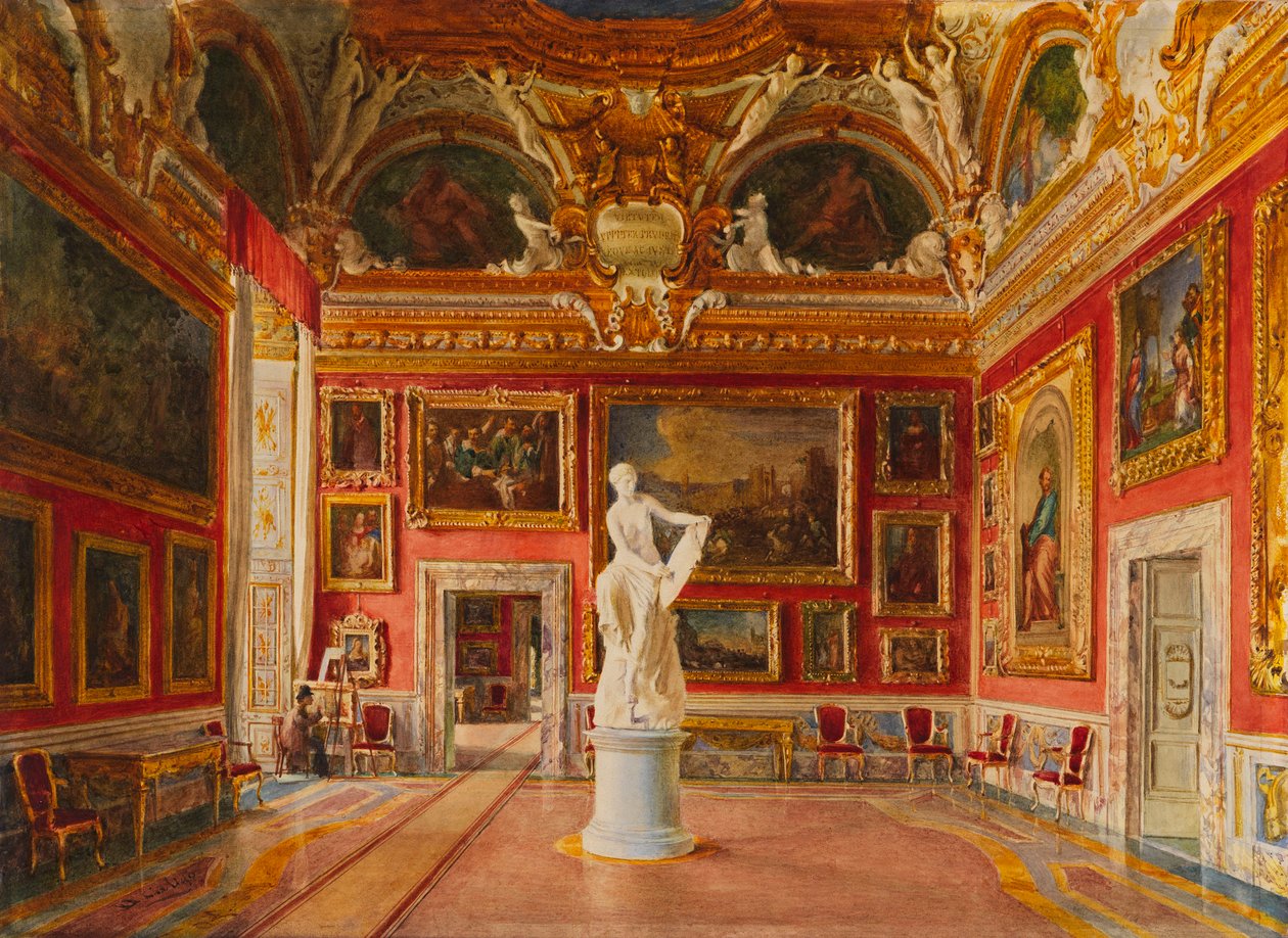 Sala di Giove w Pałacu Pitti we Florencji, 1875. autorstwa Domenico Caligo