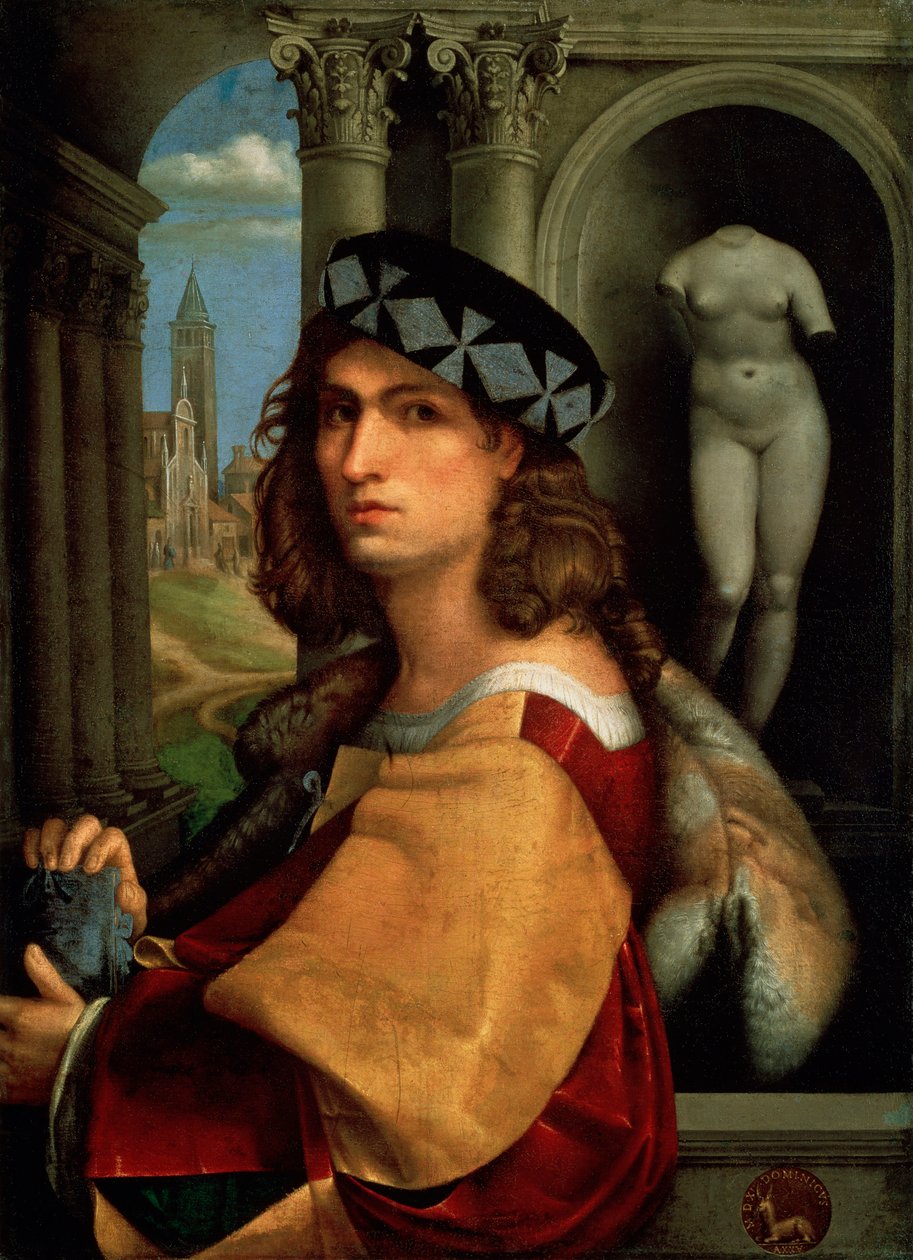 Portret mężczyzny, Autoportret, 1512 autorstwa Domenico Capriolo