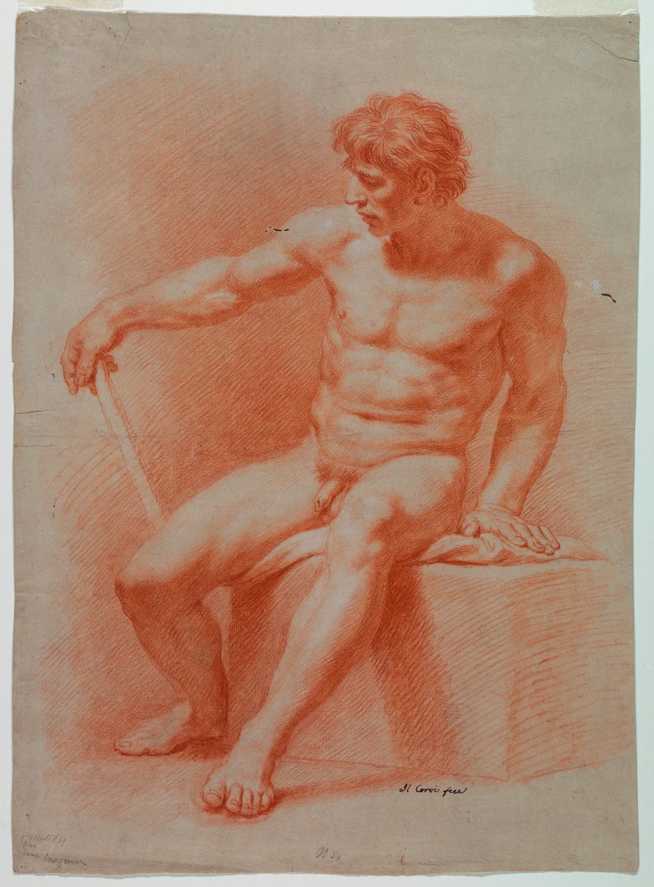 Rysunek, rysunek, akt, ok. 1740 r. autorstwa Domenico Corvi