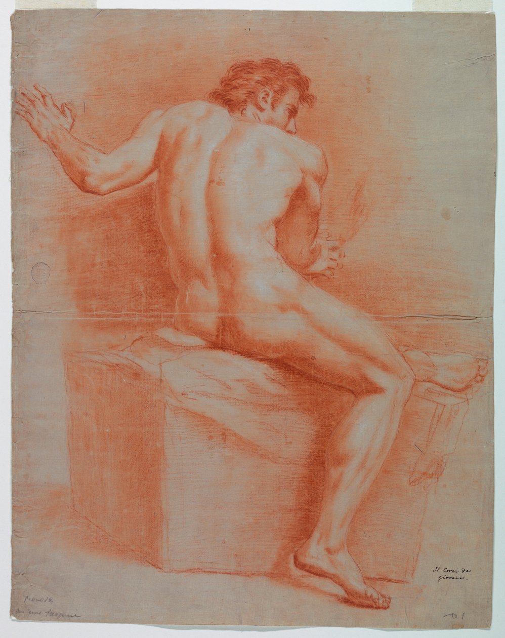 Rysunek, akt, ok. 1740 r. autorstwa Domenico Corvi
