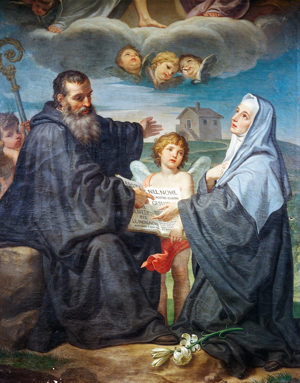 Św. Benedykt i św. Scholastyka – Domenico Corvi (1721-1803) autorstwa Domenico Corvi