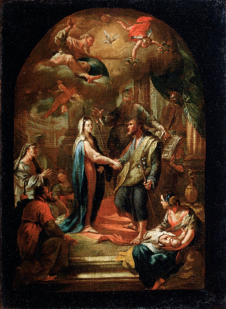 Wesele Maryi i Józefa, XVIII lub początek XIX wieku autorstwa Domenico Corvi