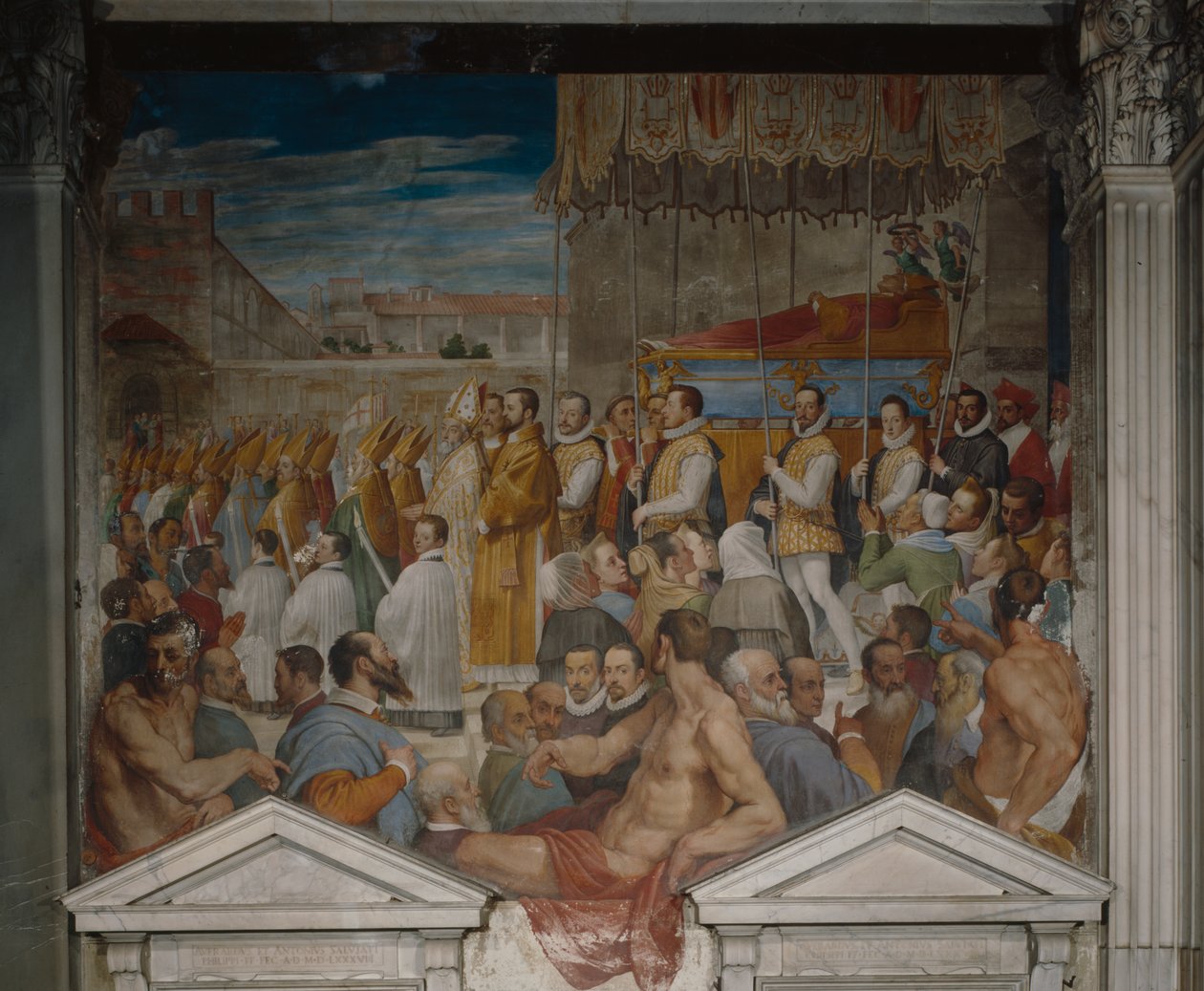 Procesja z ciałem św. Antonina, 1589 (freso) autorstwa Domenico Cresti