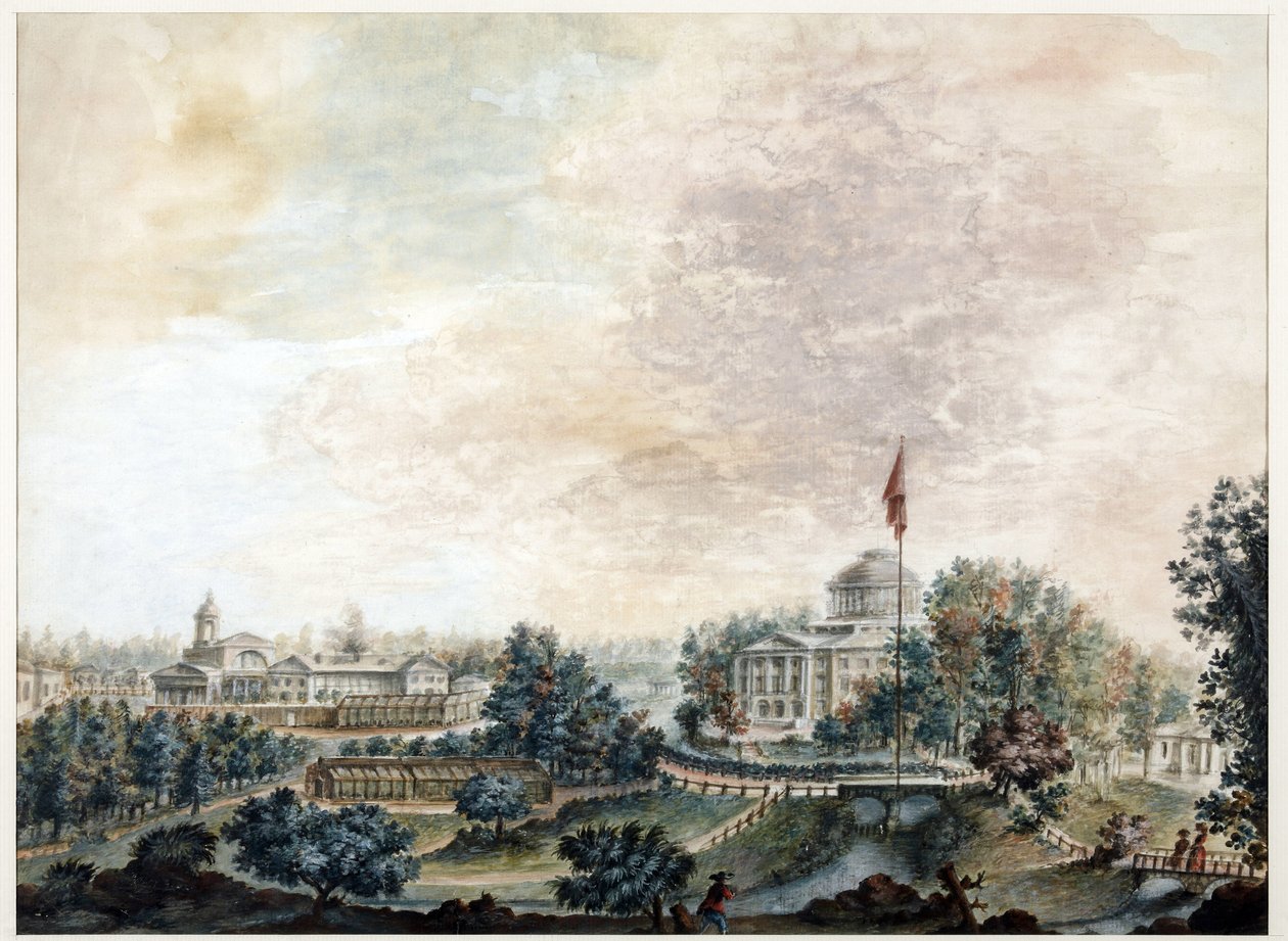 Palais de Pavlosk (1782-1786) - Pałac Pavlovsk - Domenico Felice Lamoni (1745-1830). Akwarela i biały kolor na papierze, po 1786 r. Państwowe Muzeum Historii Sankt Petersburga autorstwa Domenico Felice Lamoni