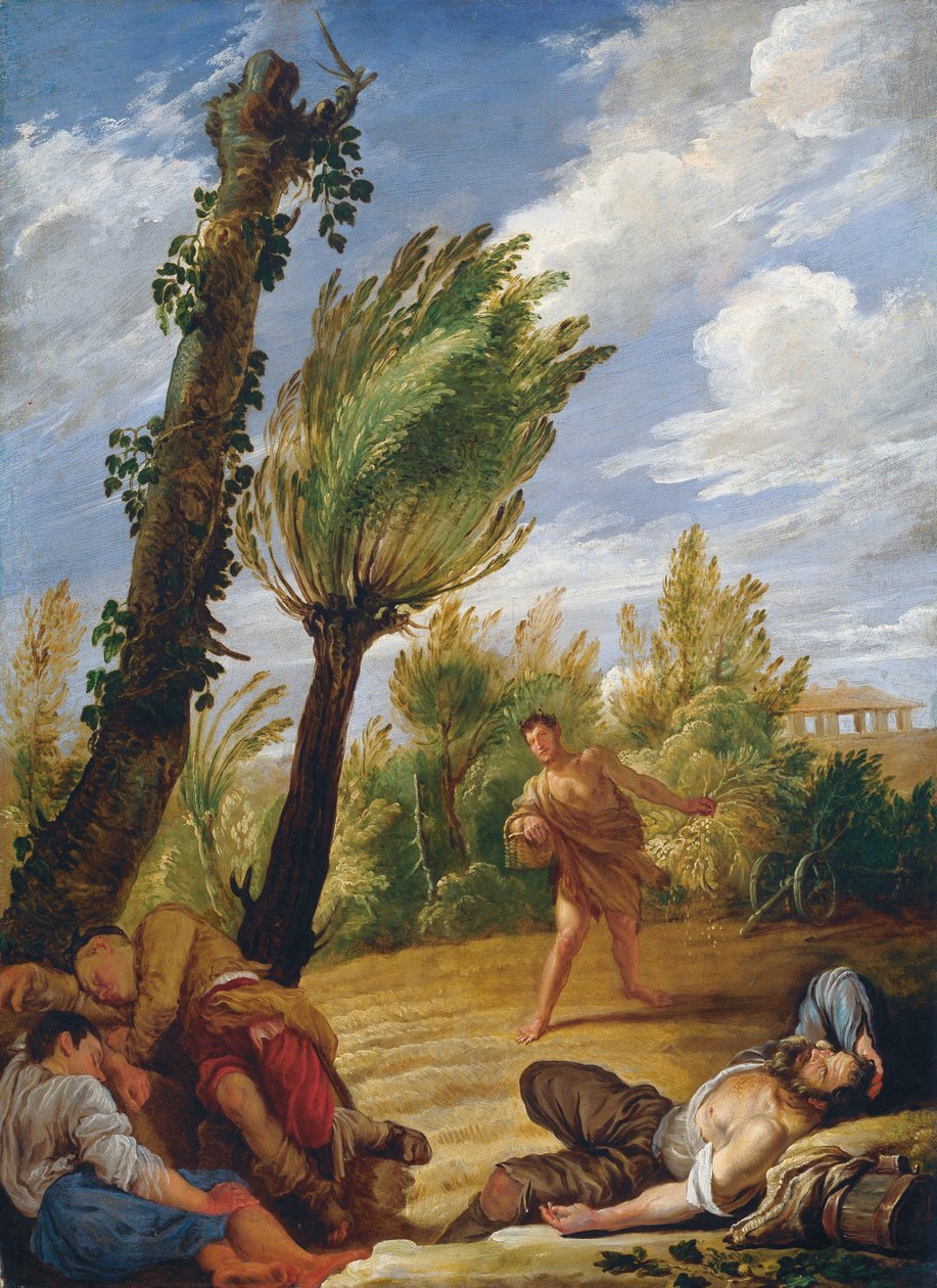 Przypowieść o pszenicy i kąkolu, 1620s. autorstwa Domenico Fetti