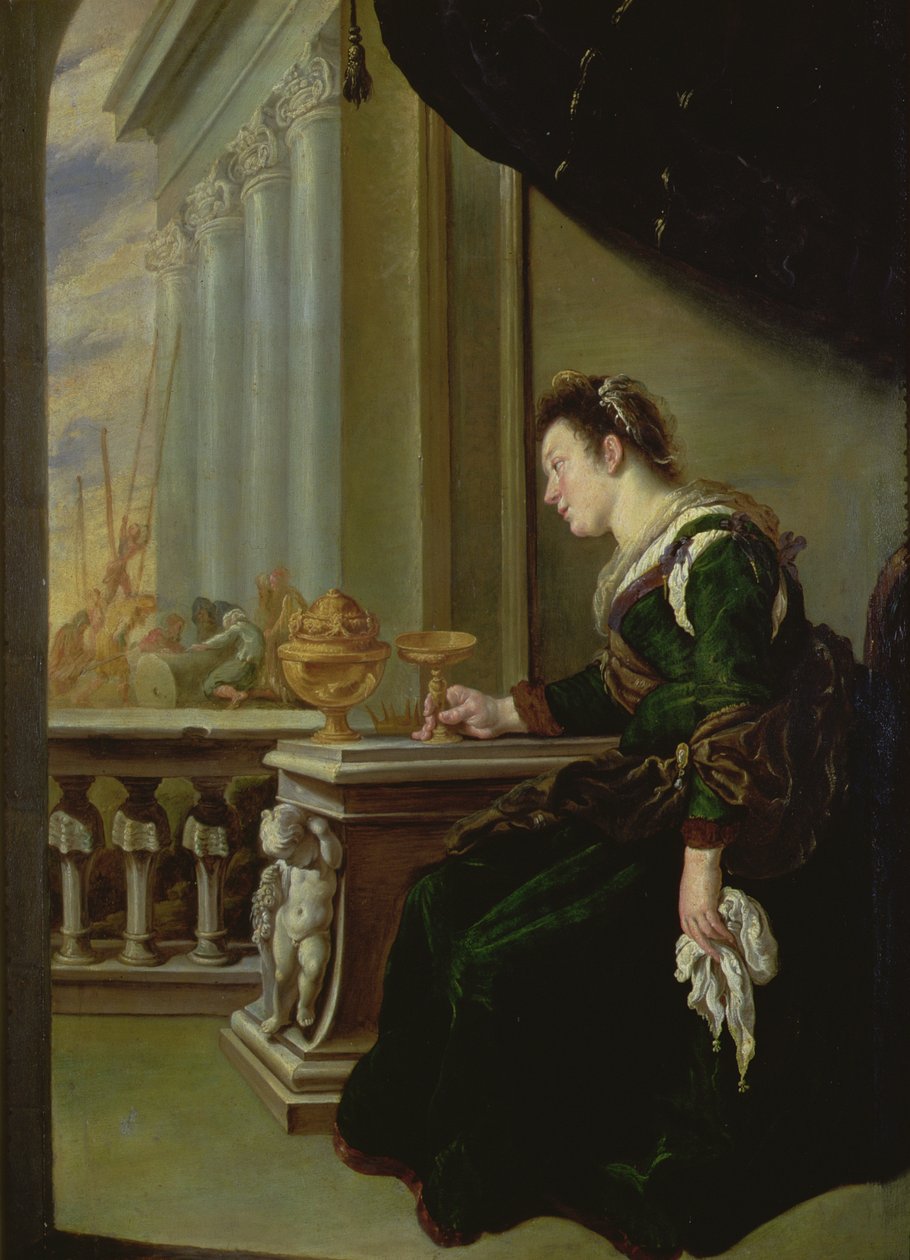 Artemisia opłakuje Mauzolosa (panel) autorstwa Domenico Fetti or Feti