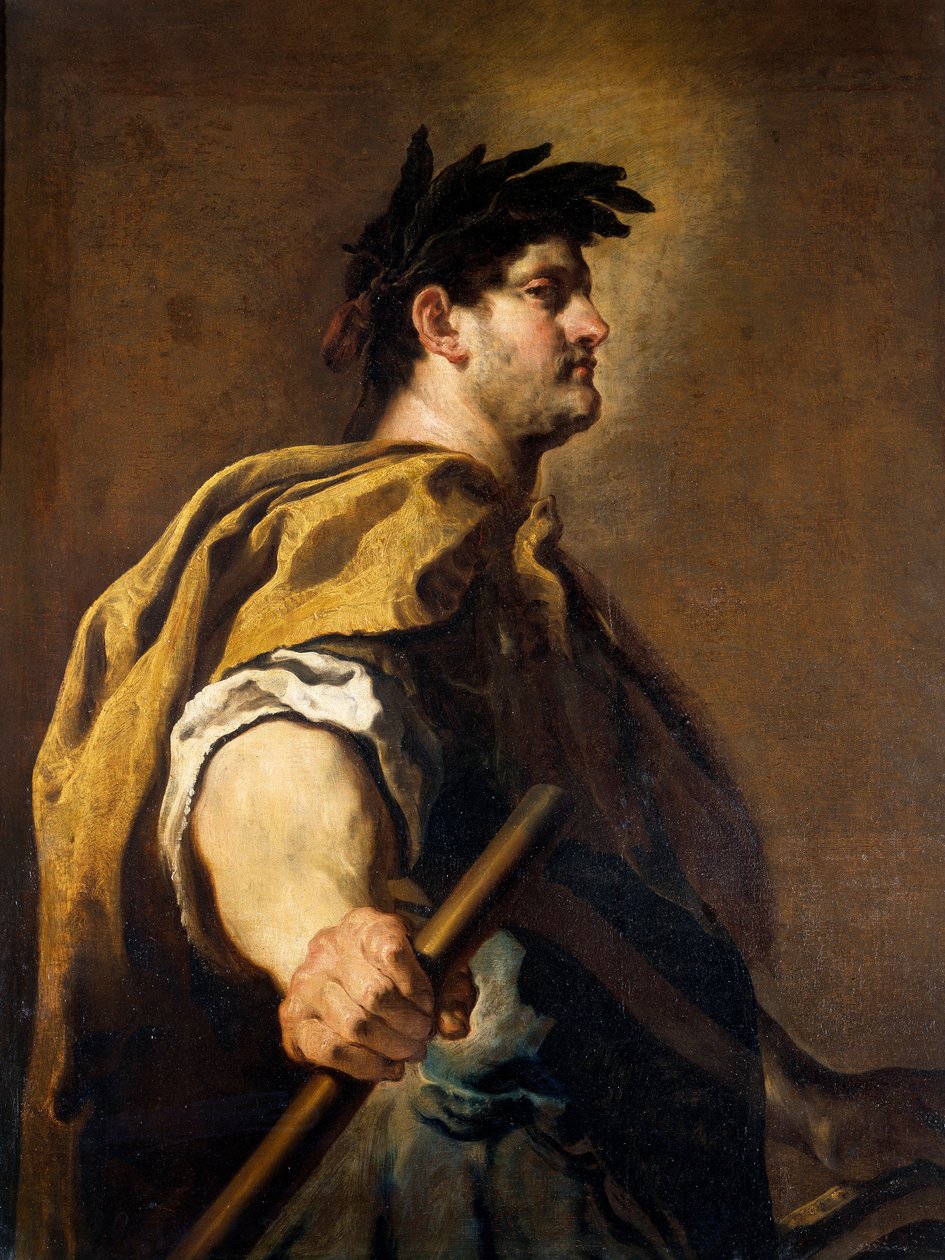 Portret cesarza rzymskiego Domicjana (Titus flavius domitianus) (51-96) Obraz Domenico Fetti (1589-1623) XVII w. Słońce. 1,51x1,12 m² autorstwa Domenico Fetti or Feti