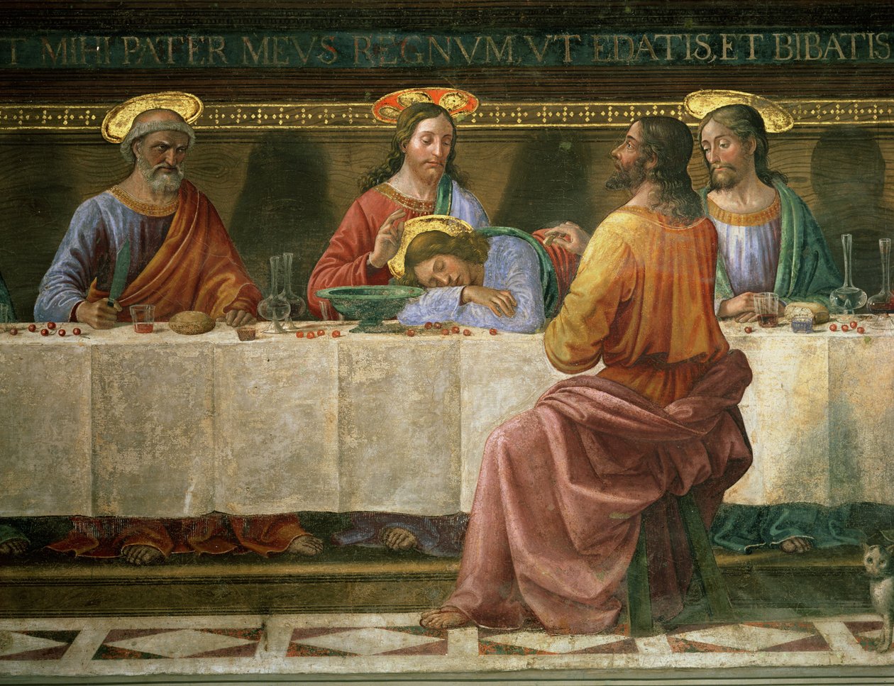 Detal z Ostatniej Wieczerzy autorstwa Domenico Ghirlandaio