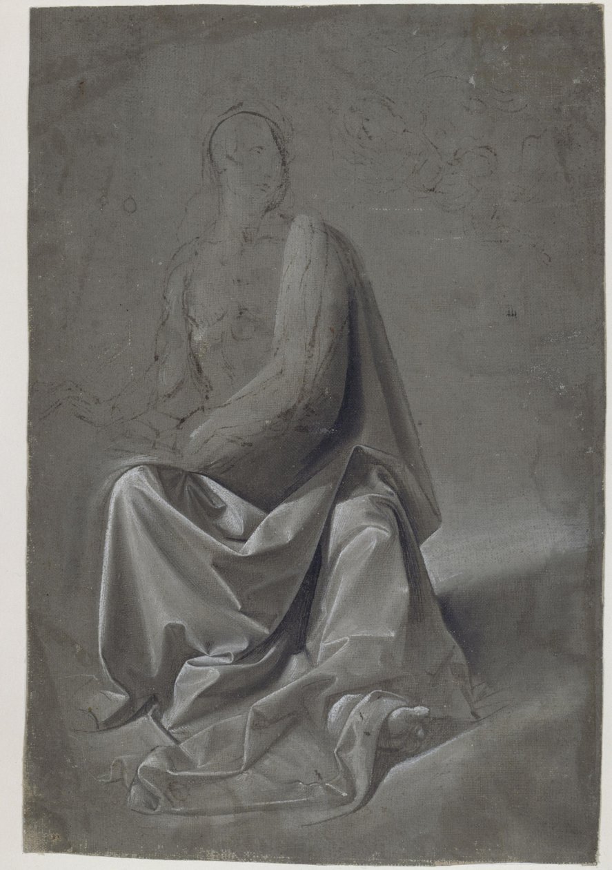 Studium draperii (prawdopodobnie studium szaty Mateusza Ewangelisty) autorstwa Domenico Ghirlandaio