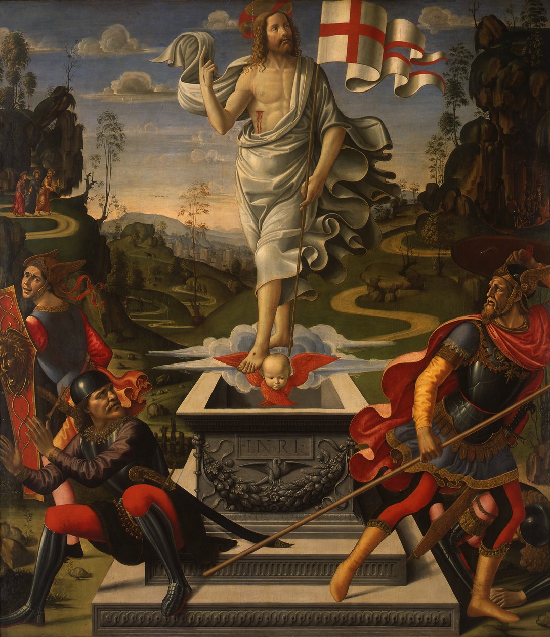 Niemiecki: Die Auferstehung Christi Zmartwychwstanie Chrystusa autorstwa Domenico Ghirlandaio