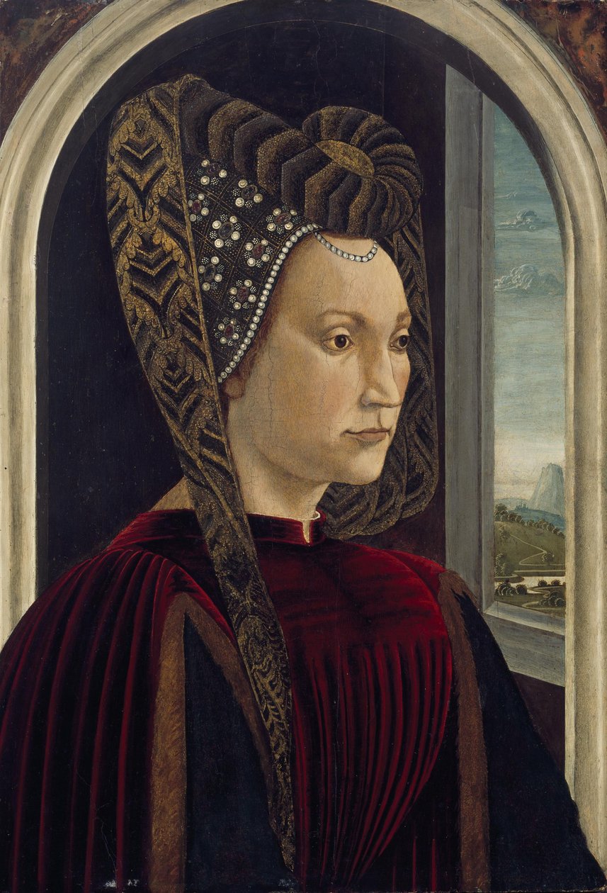 Włochy: Domniemany portret Klarysy Orsini, żony Wawrzyńca Wspaniałego Domniemany portret Klarysy Orsini (1453-1488), żony Wawrzyńca Wspaniałego autorstwa Domenico Ghirlandaio