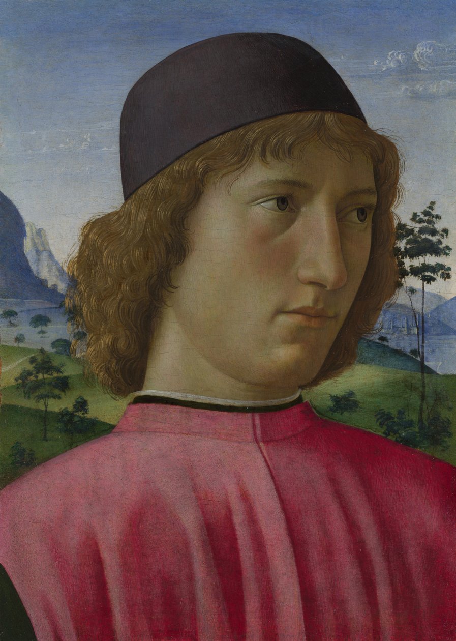 Portret młodzieńca w czerwieni, ok. 1485 autorstwa Domenico Ghirlandaio