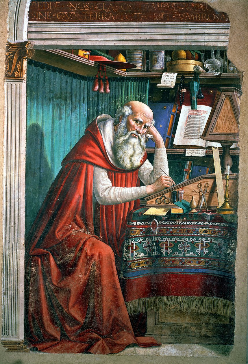 Św. Hieronim w swoim gabinecie, 1480 szczegół z 99655 autorstwa Domenico Ghirlandaio