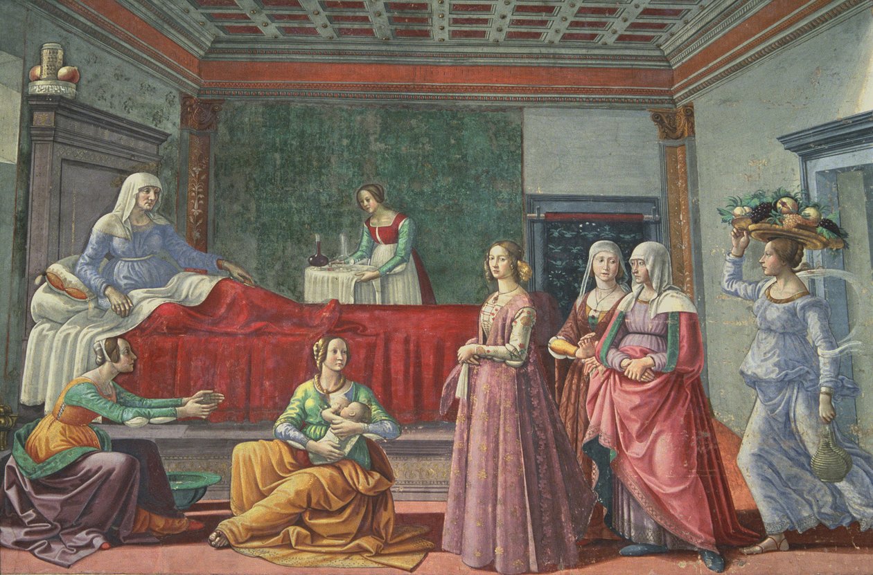 Narodziny św. Jana Chrzciciela autorstwa Domenico Ghirlandaio