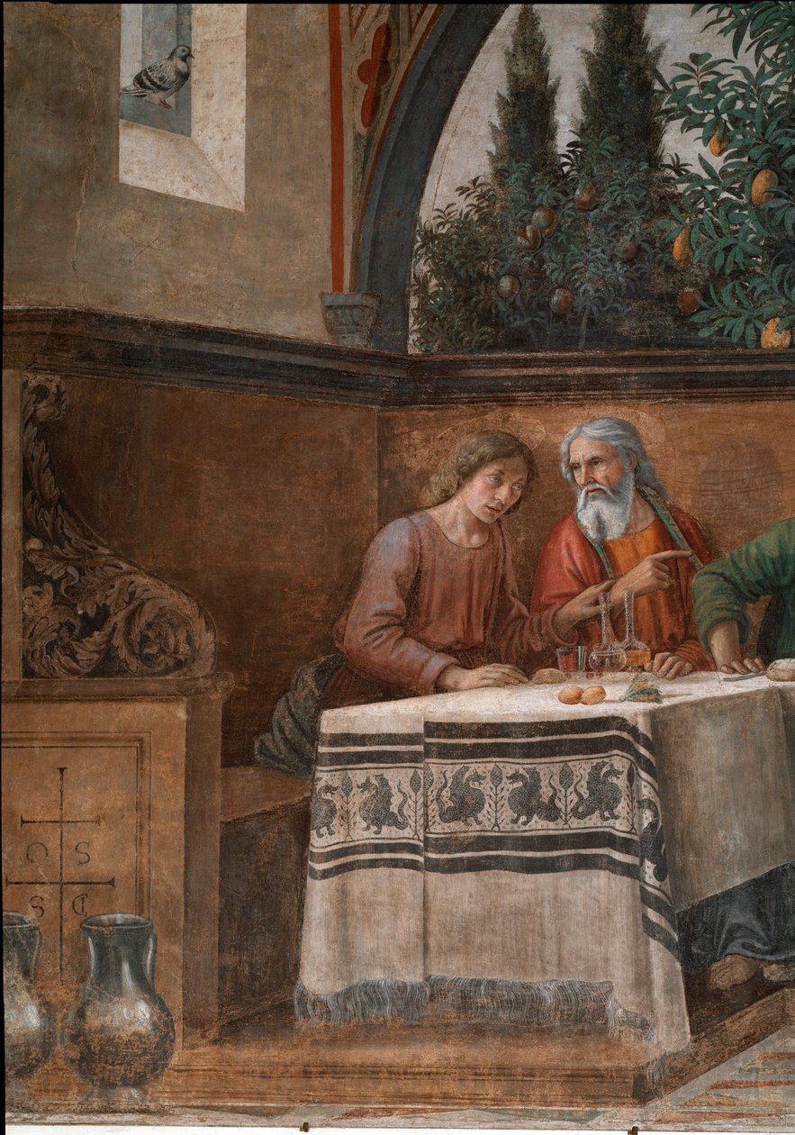 Ostatnia Wieczerza. Szczegół. (Fresk autorstwa Domenico Ghirlandaio