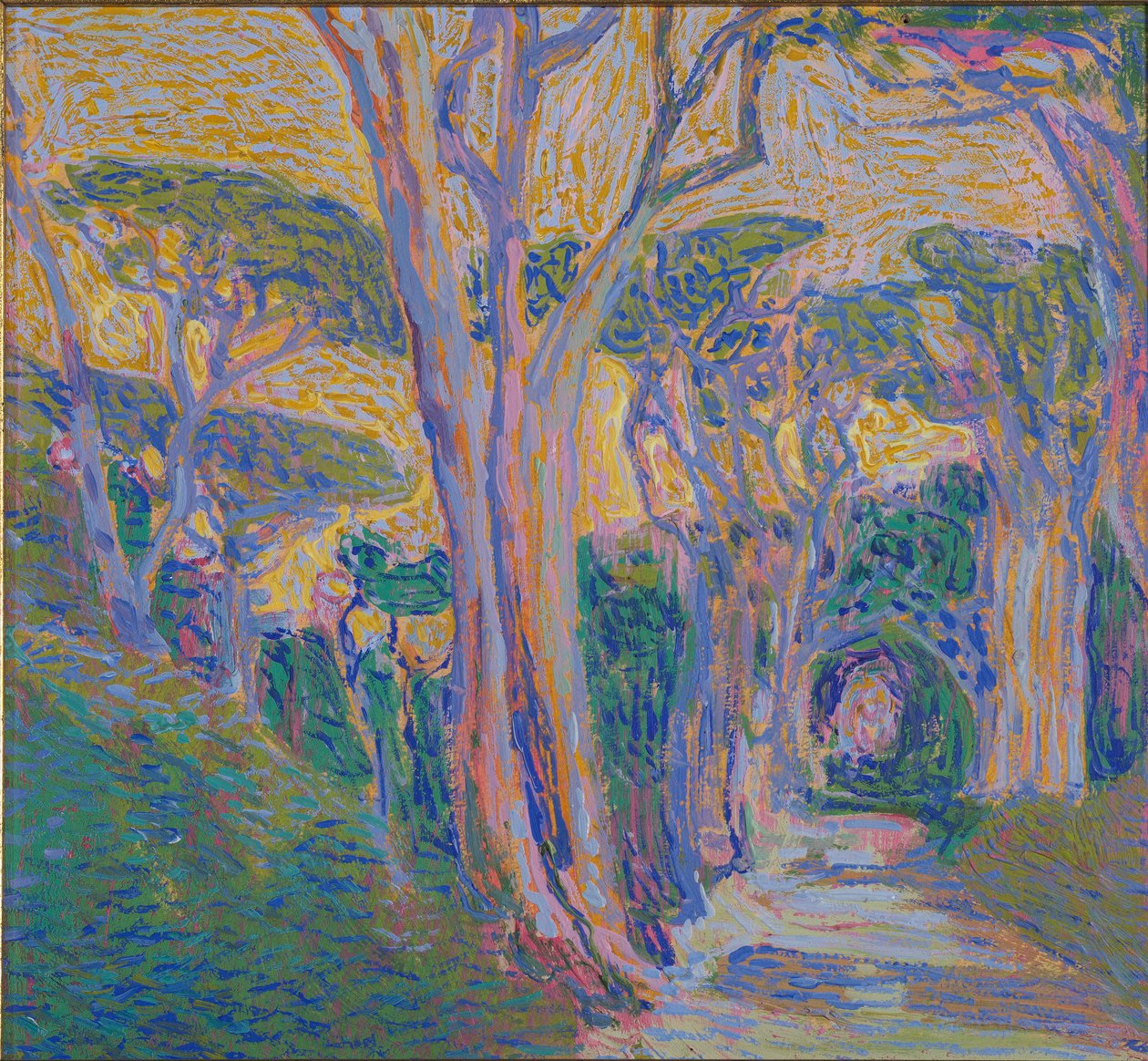 Las sosnowy w Portofino, ok.1920 autorstwa Domenico Guerello