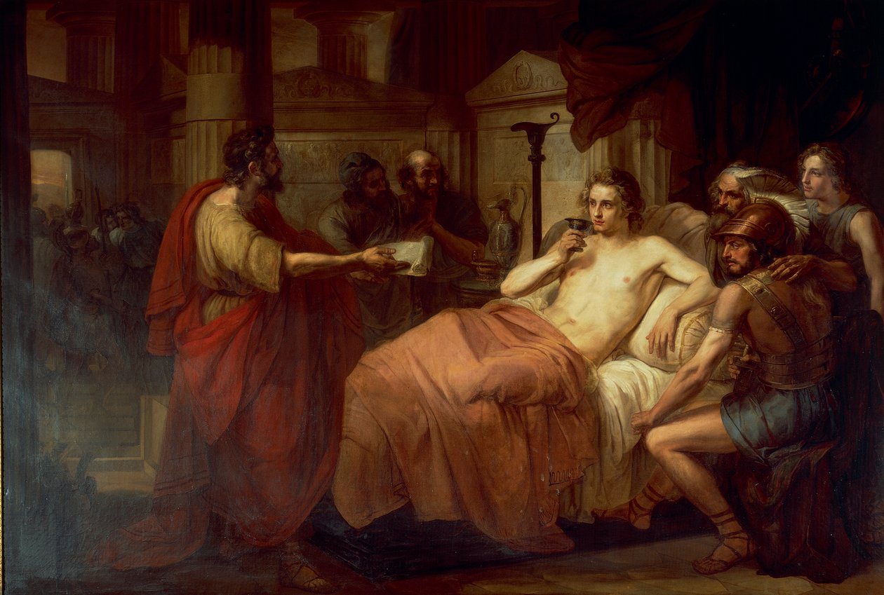 Aleksander Wielki i jego lekarz Filip — Domenico Induno autorstwa Domenico Induno