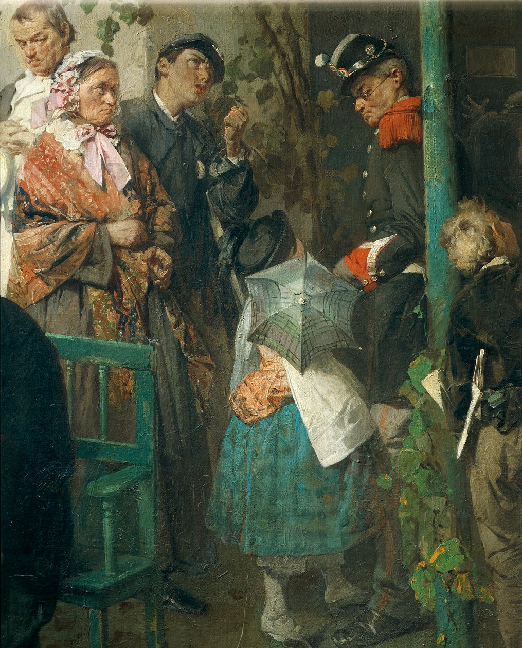 Wiadomość o pokoju Villafranca, autor Domenico Induno, detal autorstwa Domenico Induno