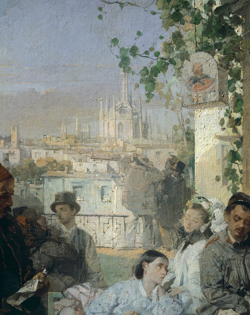 Wiadomość o pokoju w Villafranca, autor Domenico Induno, detal autorstwa Domenico Induno