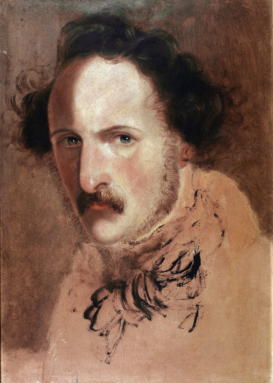 Portret Gaetano Donizettiego, włoskiego kompozytora (olej na płótnie) autorstwa Domenico Induno