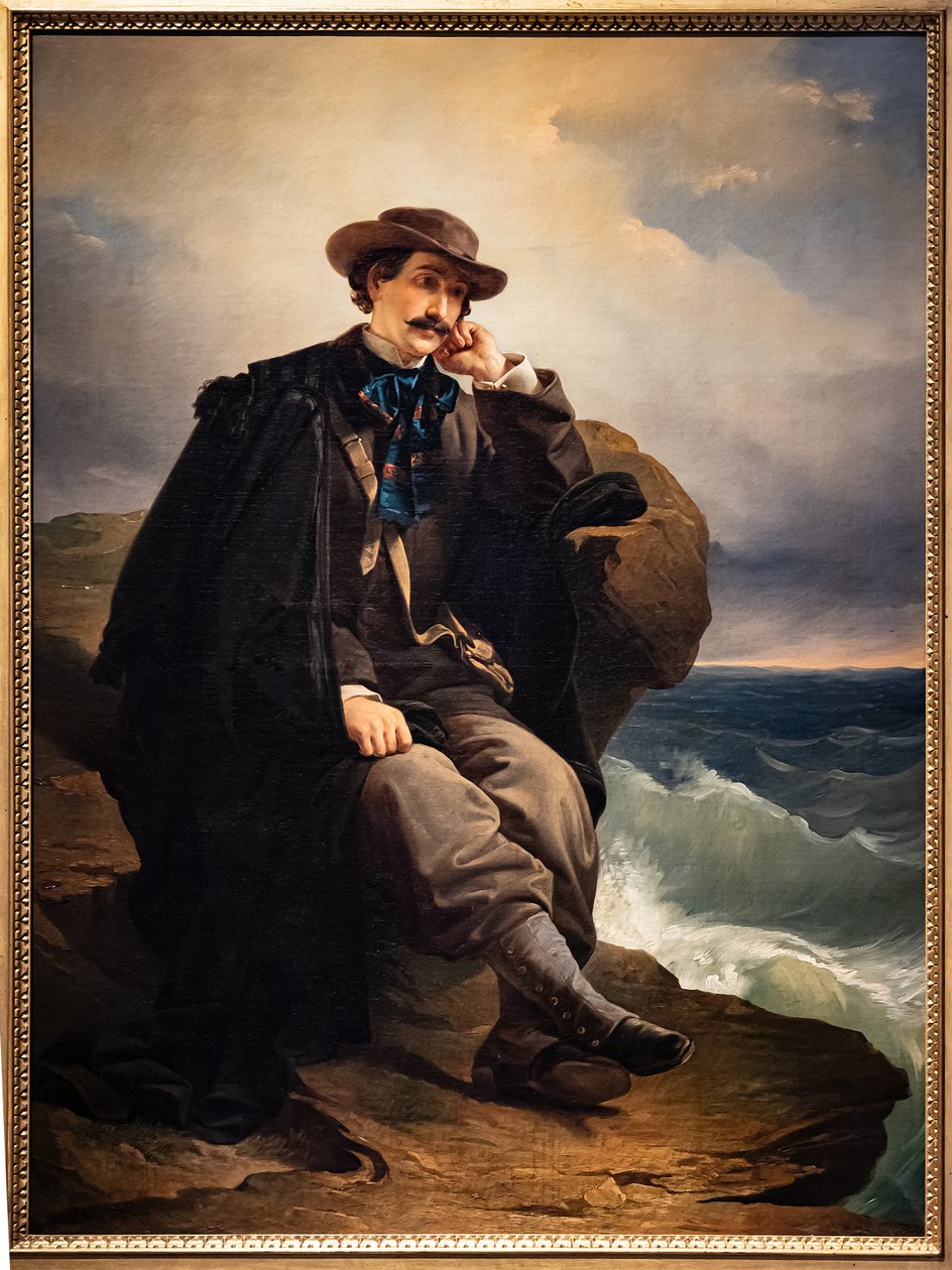 Portret poety Aleardo Aleardi, ok.1850 (obraz olejny na płótnie) autorstwa Domenico Induno