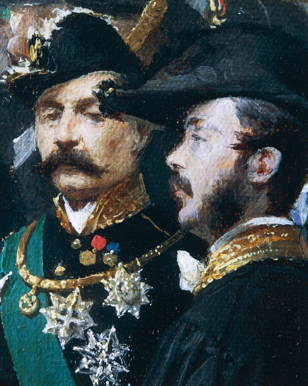 Wmurowanie kamienia węgielnego pod Galerię Vittorio Emanuele w Mediolanie, reż. Domenico Induno, detal, olej na płótnie autorstwa Domenico Induno