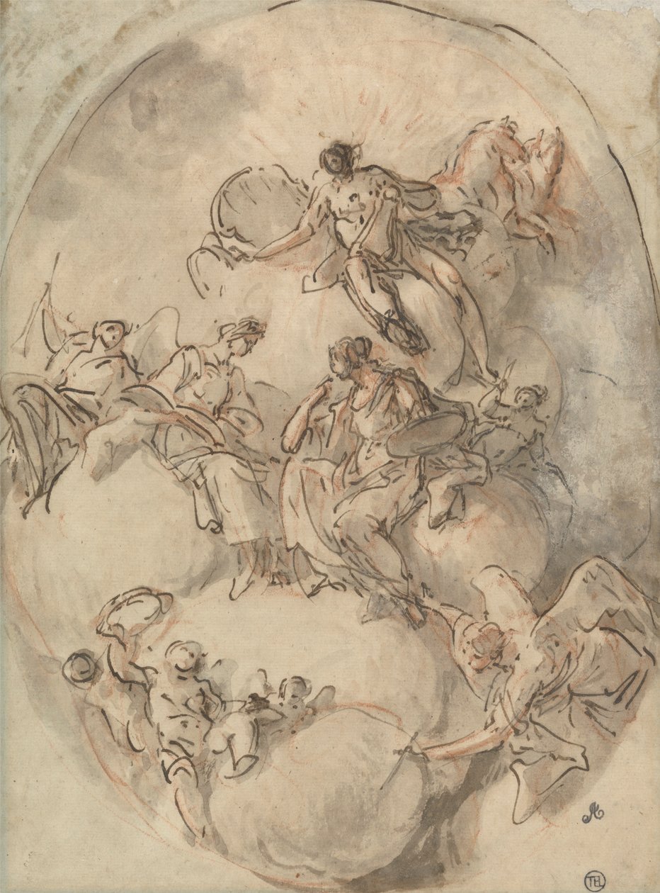 Studium do sufitu: Apollo i inne postacie autorstwa Domenico Mondo