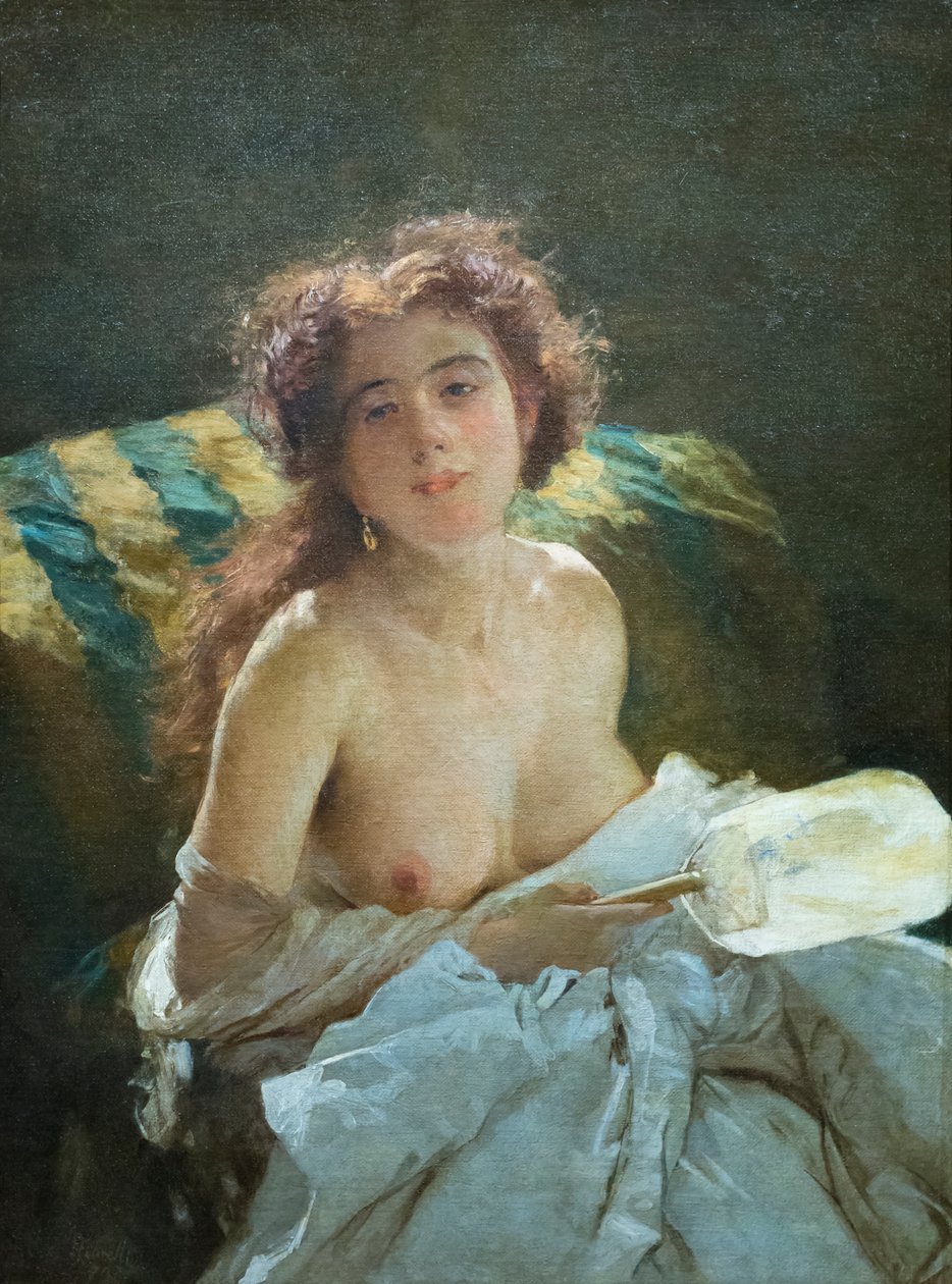 Dama z fanem autorstwa Domenico Morelli