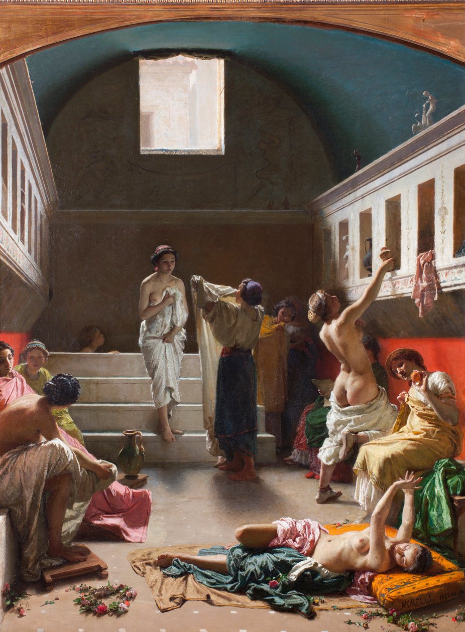 Termy Pompejów - Peinture de Domenico Morelli (1826-1901) autorstwa Domenico Morelli