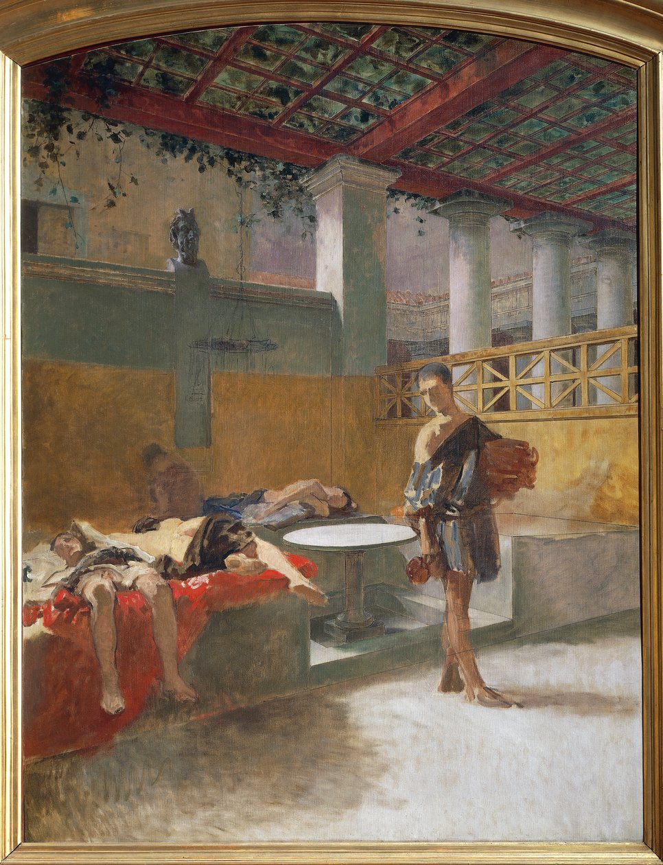 Triclinium po orgii, ok. 1860 (olej na płótnie) autorstwa Domenico Morelli
