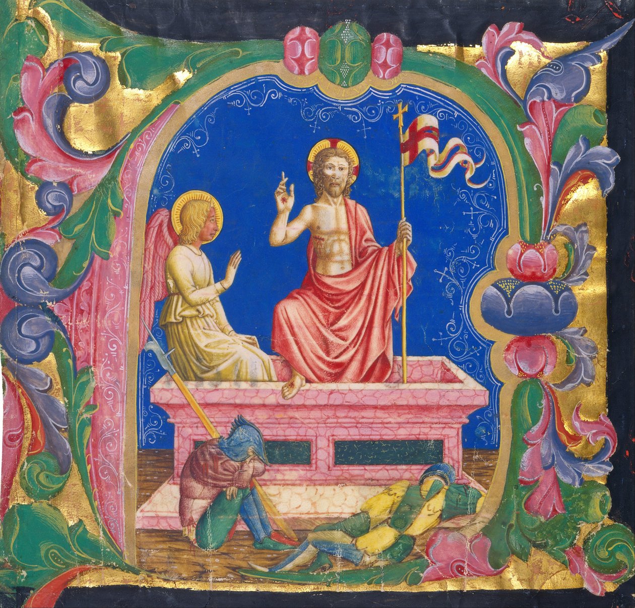 Zmartwychwstanie, w inicjale A autorstwa Domenico Pagliarolo