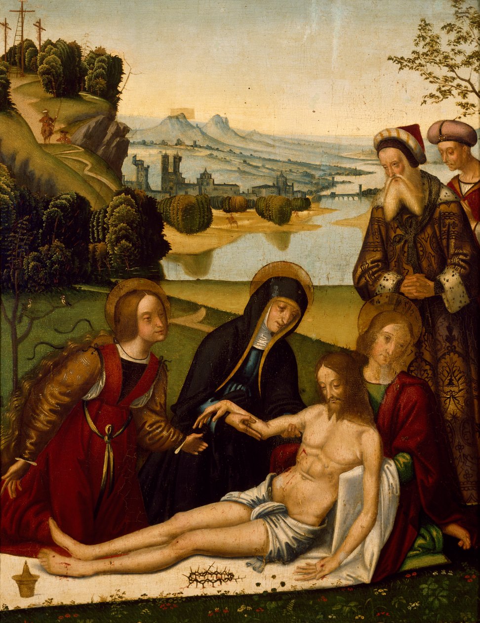 Lamentacja nad Martwym Chrystusem, Domenico Panetti (ok. 1460-pre-1513) autorstwa Domenico Panetti