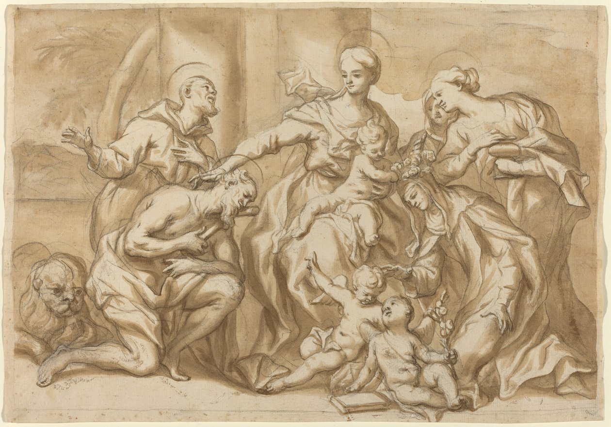 Madonna w otoczeniu świętych autorstwa Domenico Piola
