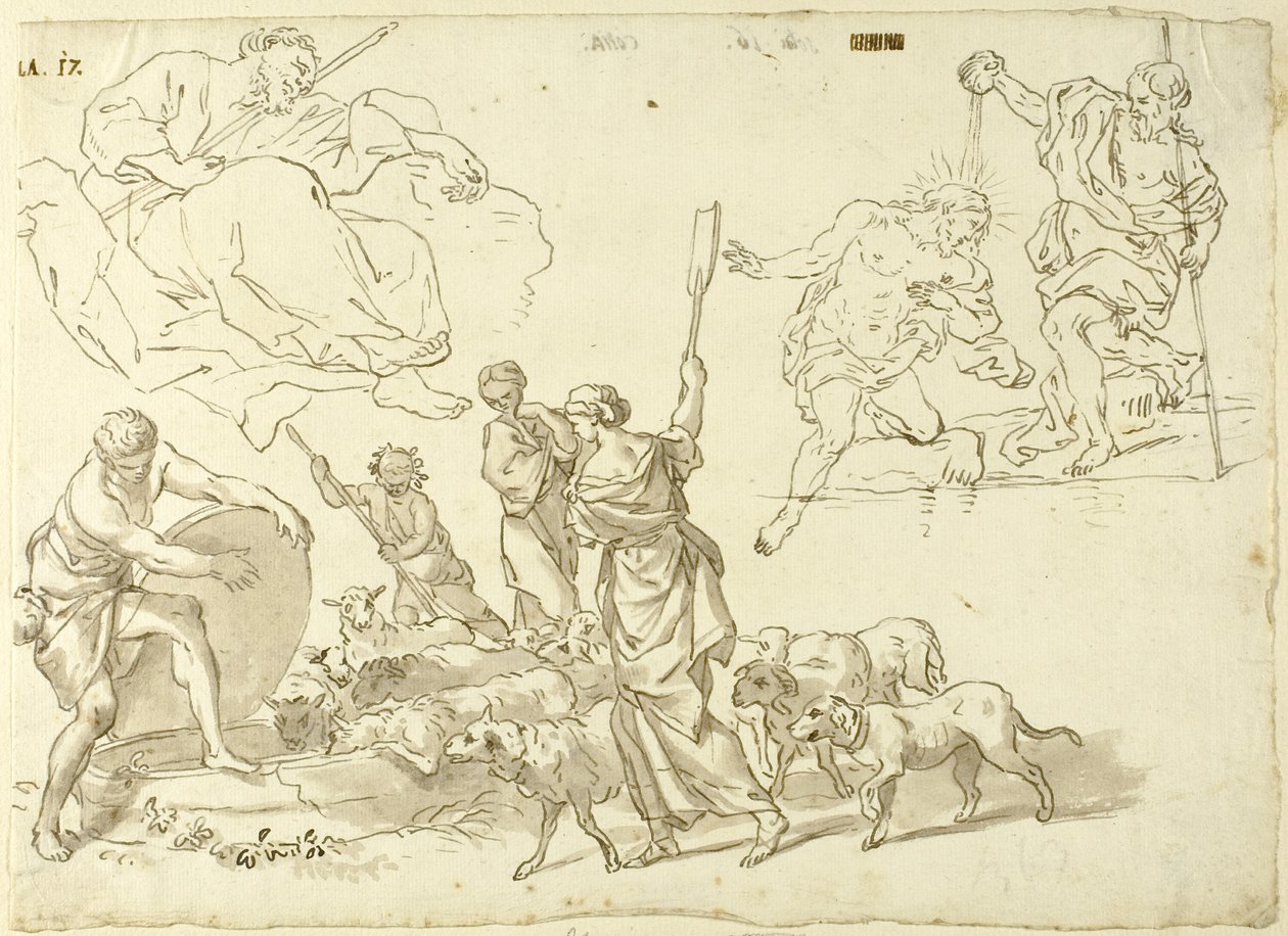 Szkice scen religijnych autorstwa Domenico Piola