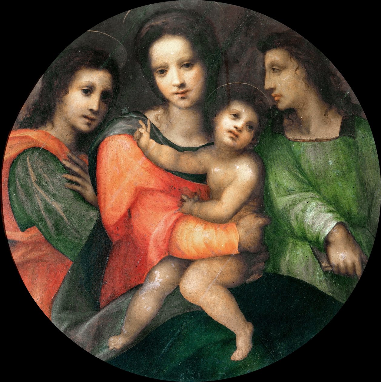 Madonna z Dzieciątkiem z dwoma aniołami. autorstwa Domenico Puligo