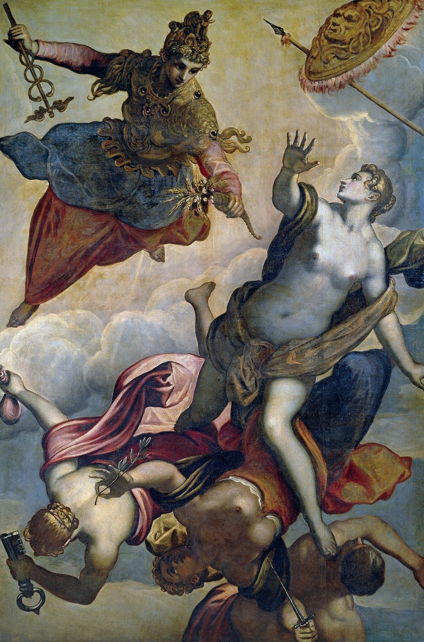 "" Allegorie de la prosperite "" (Dobrobyt) Peinture de Domenico Tintoretto dit le Tintoret (1560-1635) Koniec XVI wieku Dim 207x140 cm Muzeum Prado, Madryt autorstwa Domenico Robusti Tintoretto
